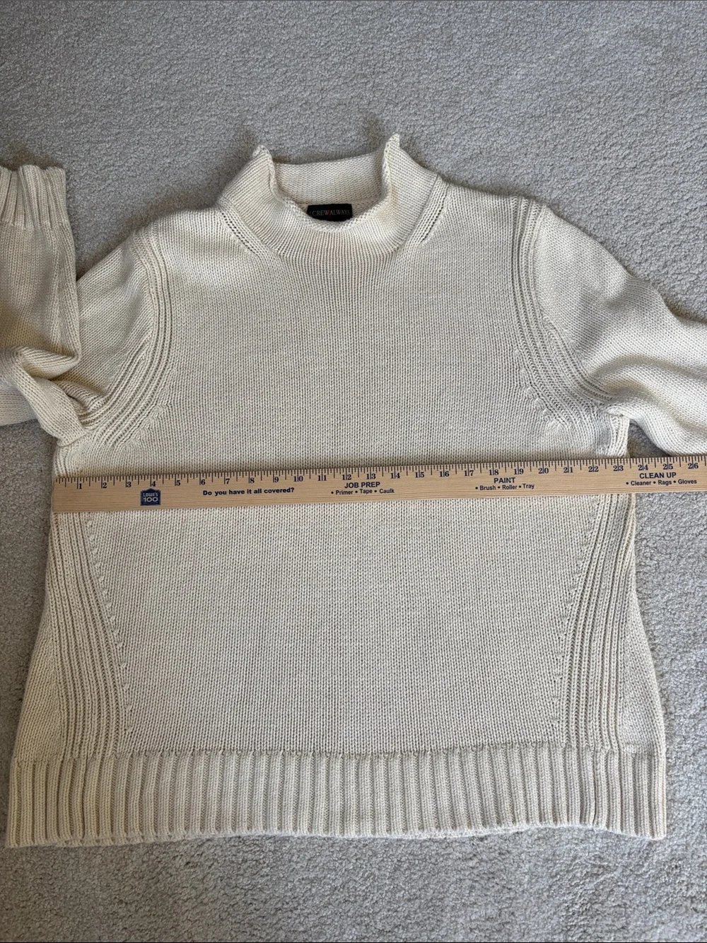 Vintage‎ J Crew Roll Neck Knit Sweater Cream Oarsman Fisherman Cotton Men’s XL